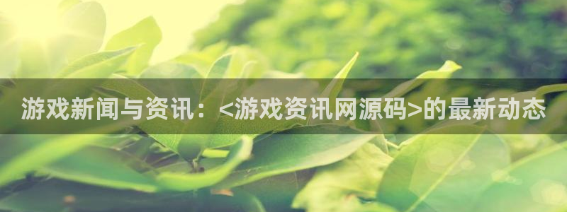 极悦娱乐平台官网登录：游戏新闻与资讯：<游戏资讯网源码>的最